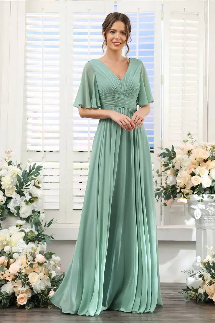 Robe Demoiselle D Honneur Robe Verte Col V Robe Demoiselle D